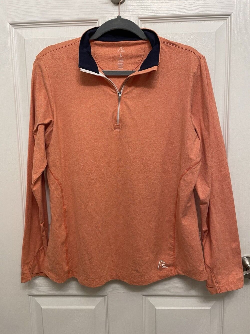 Rhoback Women’s Performance Quarter Zip Pullover Orange Golf Size Large